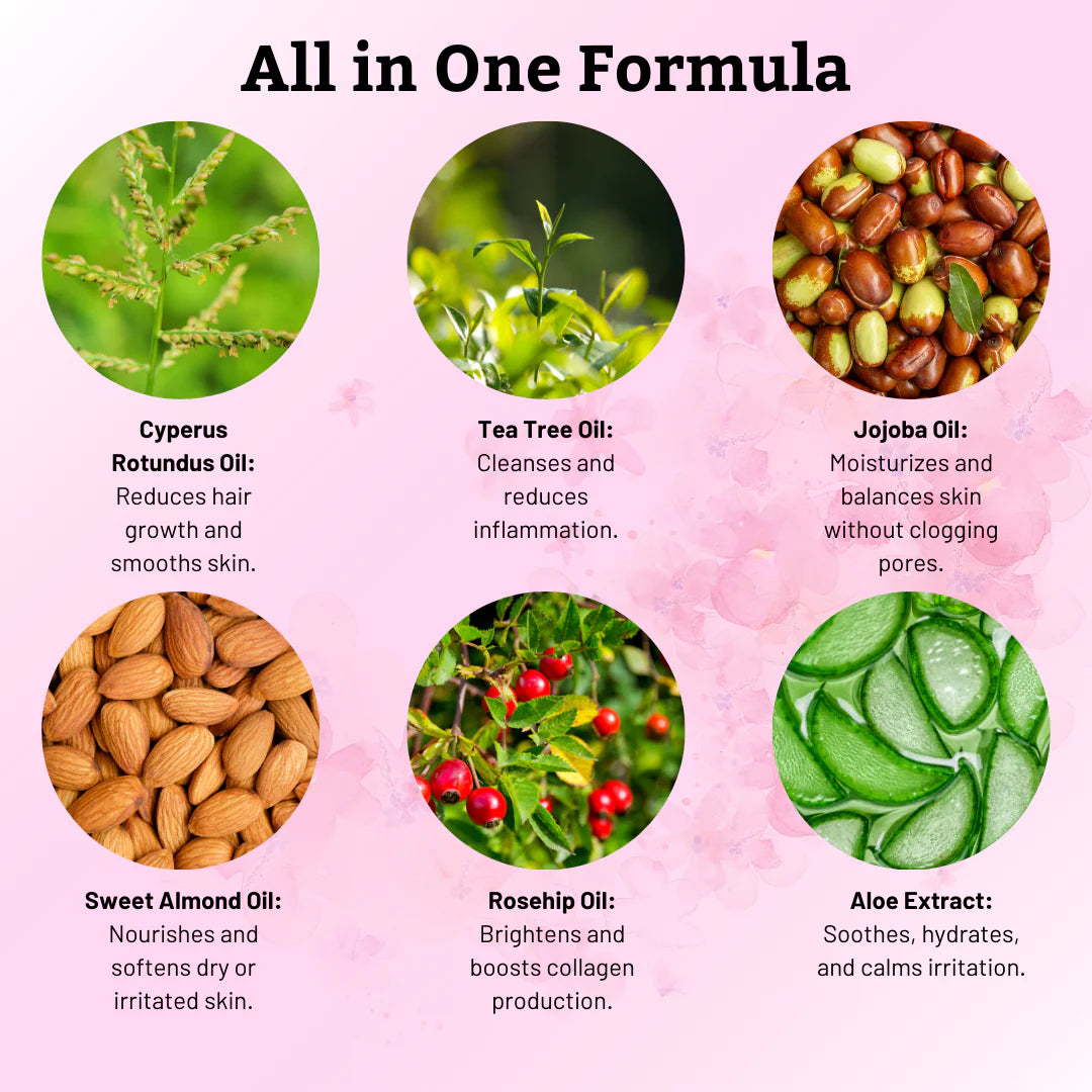 Vrial Cyperus Rotundus Oil for Natural Hair Reduction